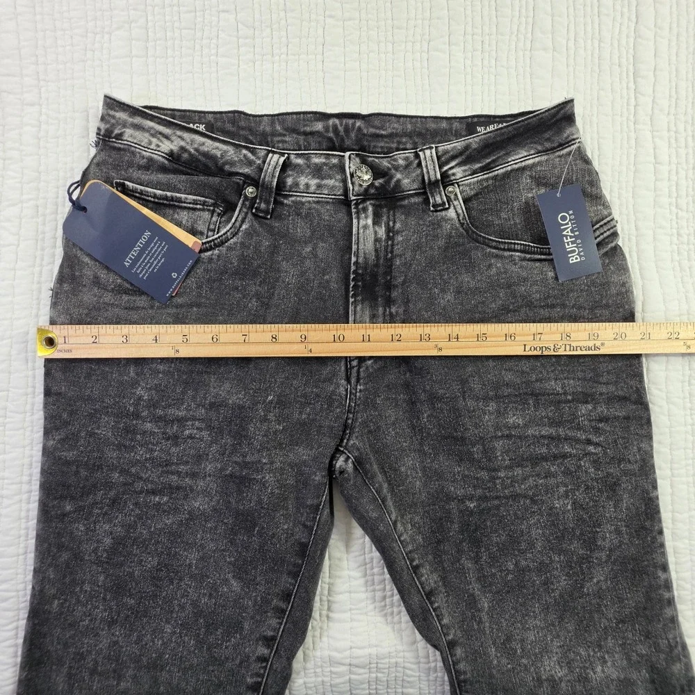 Buffalo David Bitton BM22757 Ash Slim Dark Acid Wash Stretch Denim Jeans 34x30